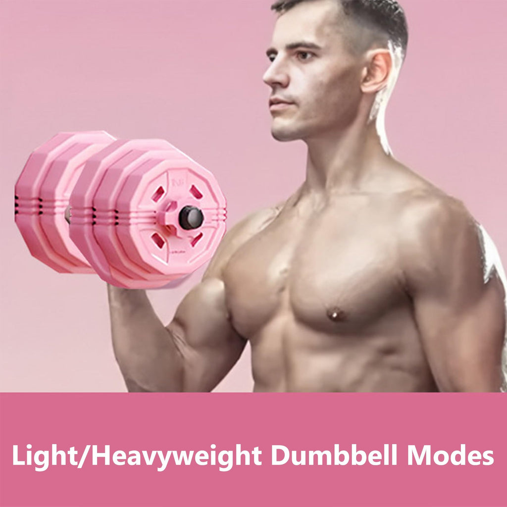 Adjustable Dumbbells Set 2 in 1 Free Weights Dumbbell Barbell Set Y501266