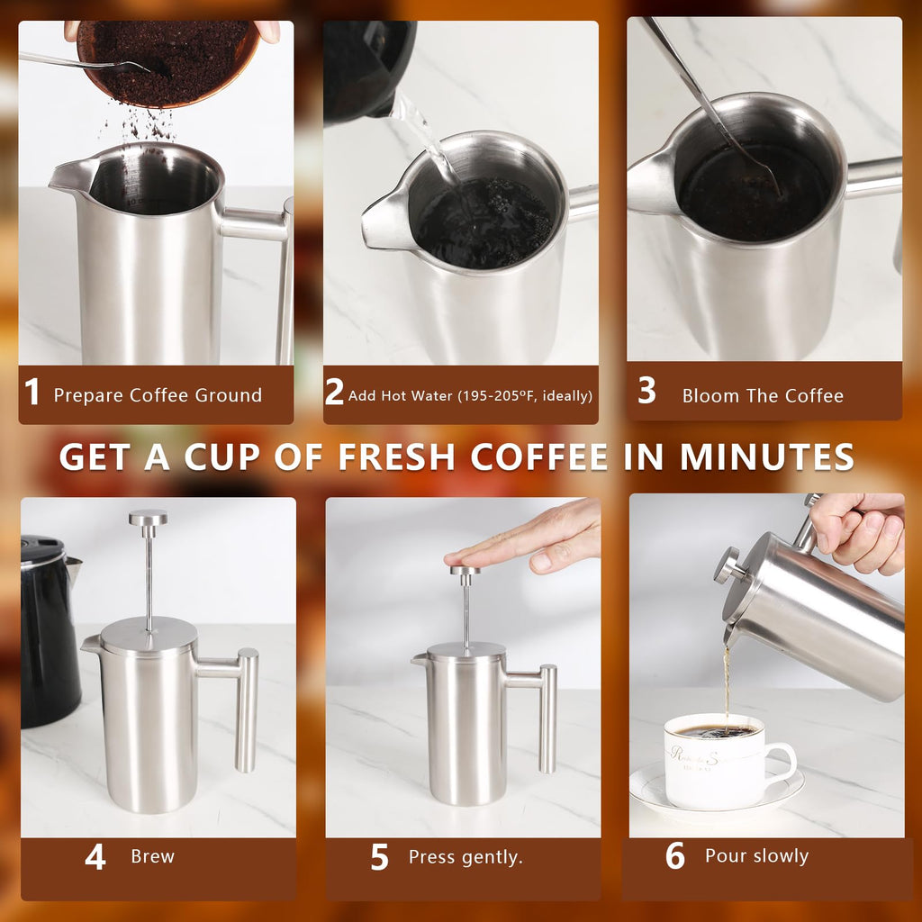 34 OZ Stainless Steel French Press U38355