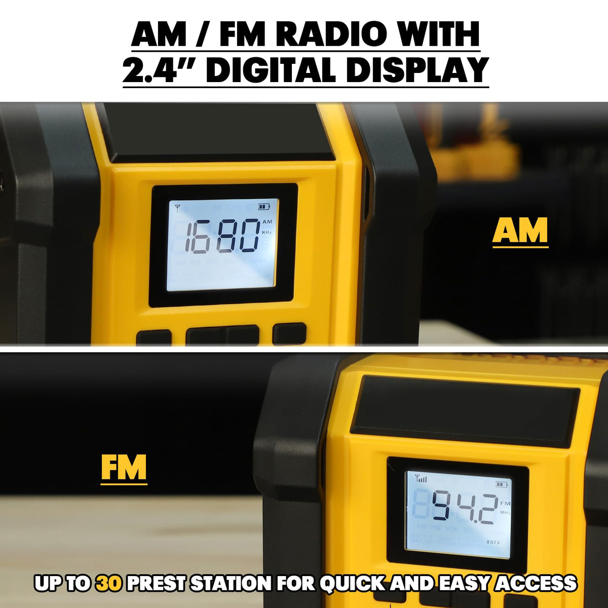 Portable Waterproof AM/FM Jobsite Radio Speaker V3770