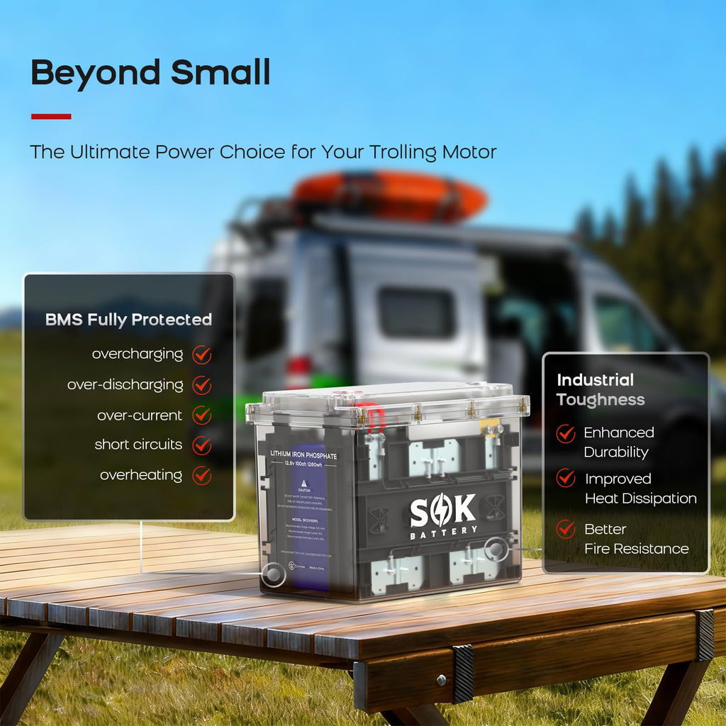 12V 100Ah LiFePO4 Marine Battery BCI Group 24 A923