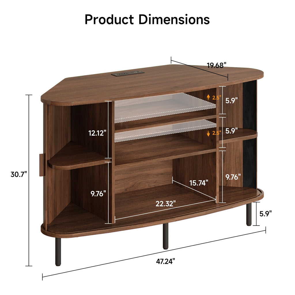 47" Walnut Corner TV Stand P851071