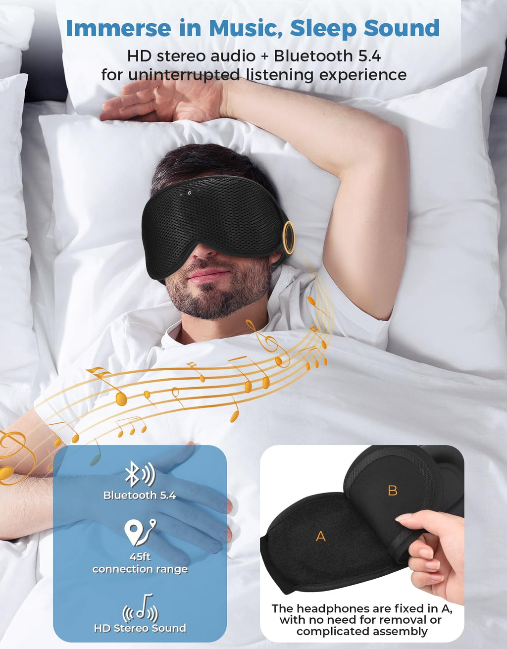 Bluetooth Sleep Mask with Headphones R192