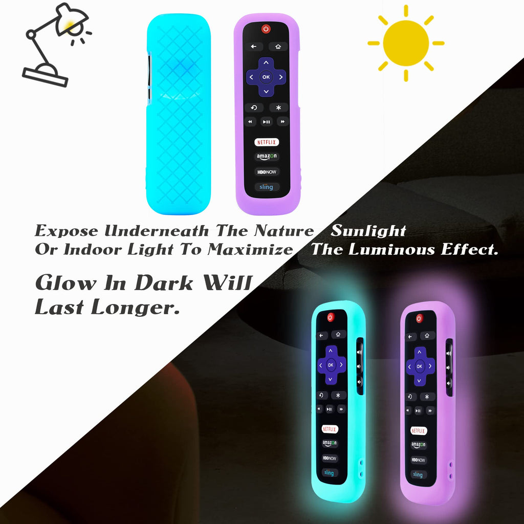 Silicone Remote Cover, 2-Pack, Glow in the Dark, Blue/Purple P422558