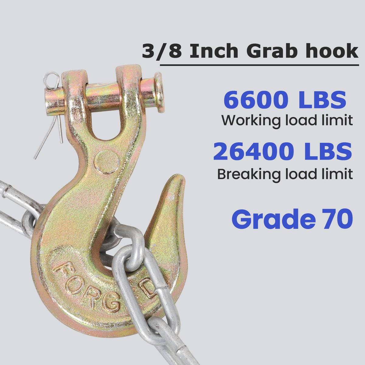 3/8" Heavy Duty Clevis Grab Hook F832355