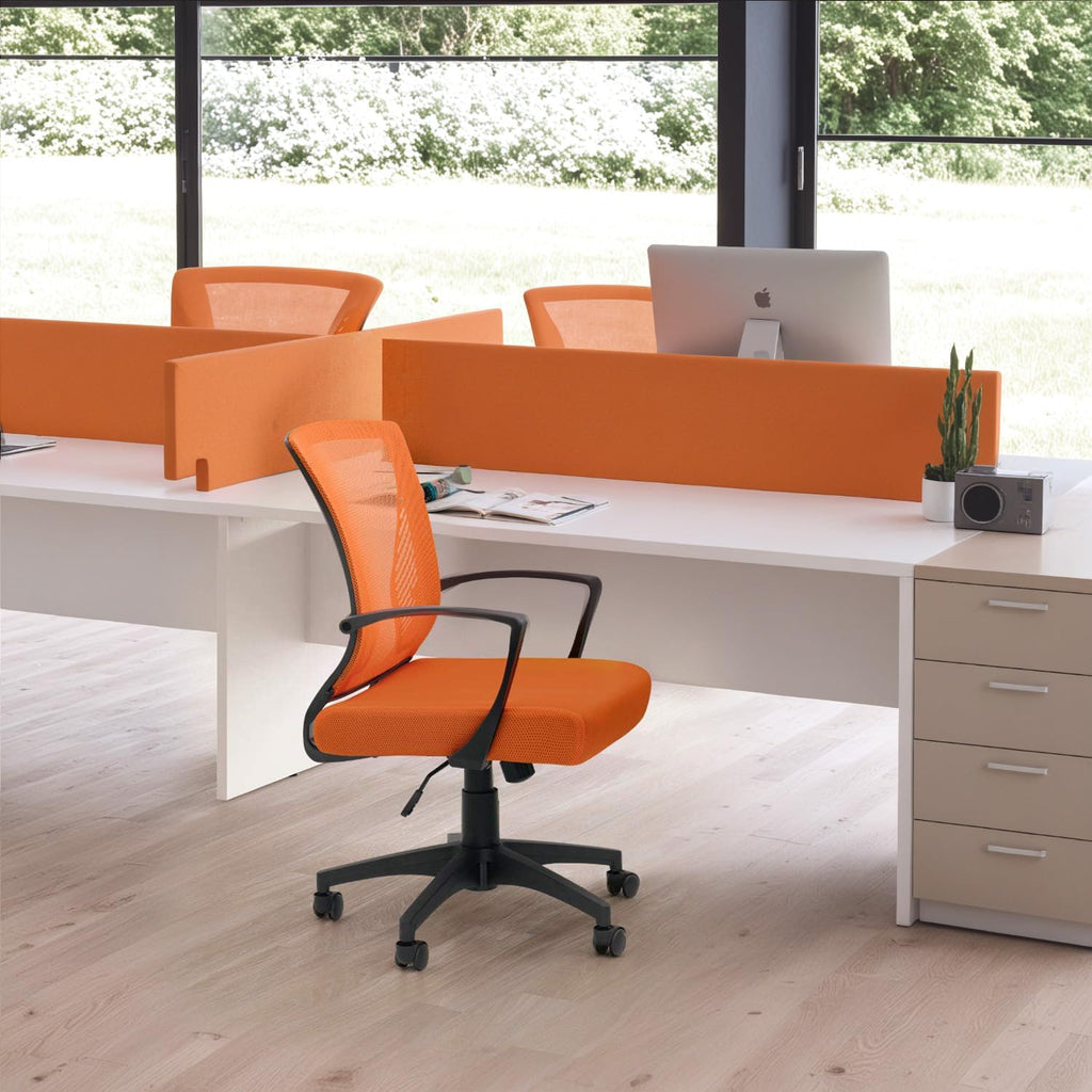 Orange Mesh Ergonomic Office Chair with Armrest X45218
