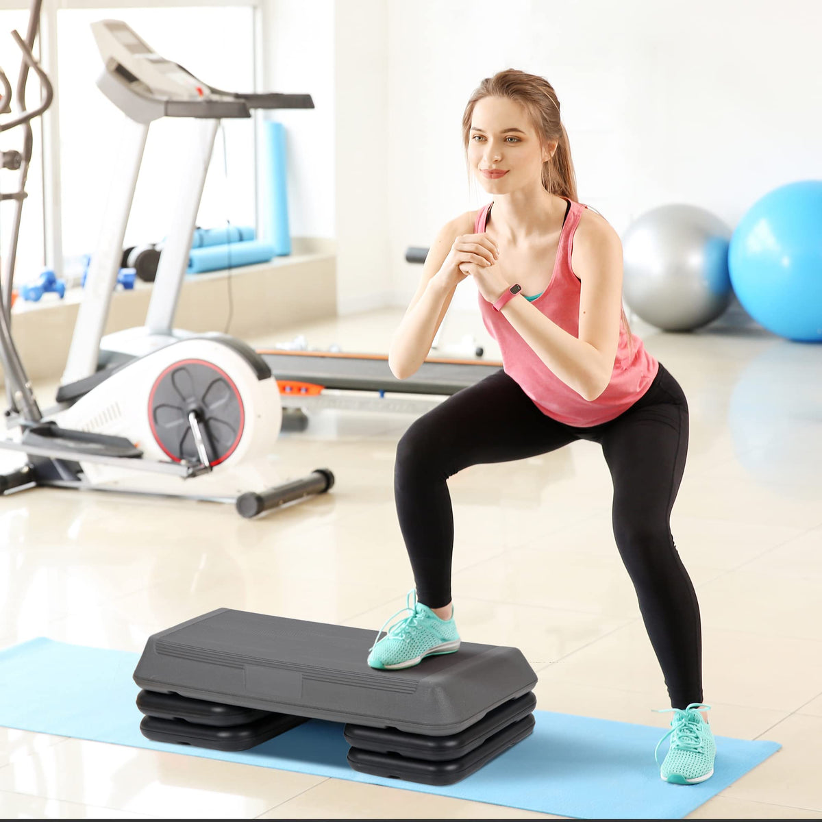 28.5'' Exercise Aerobic Step Platform with 4 Risers N770