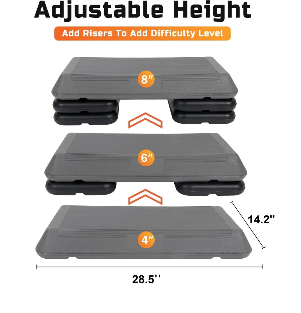 28.5'' Exercise Aerobic Step Platform with 4 Risers N770