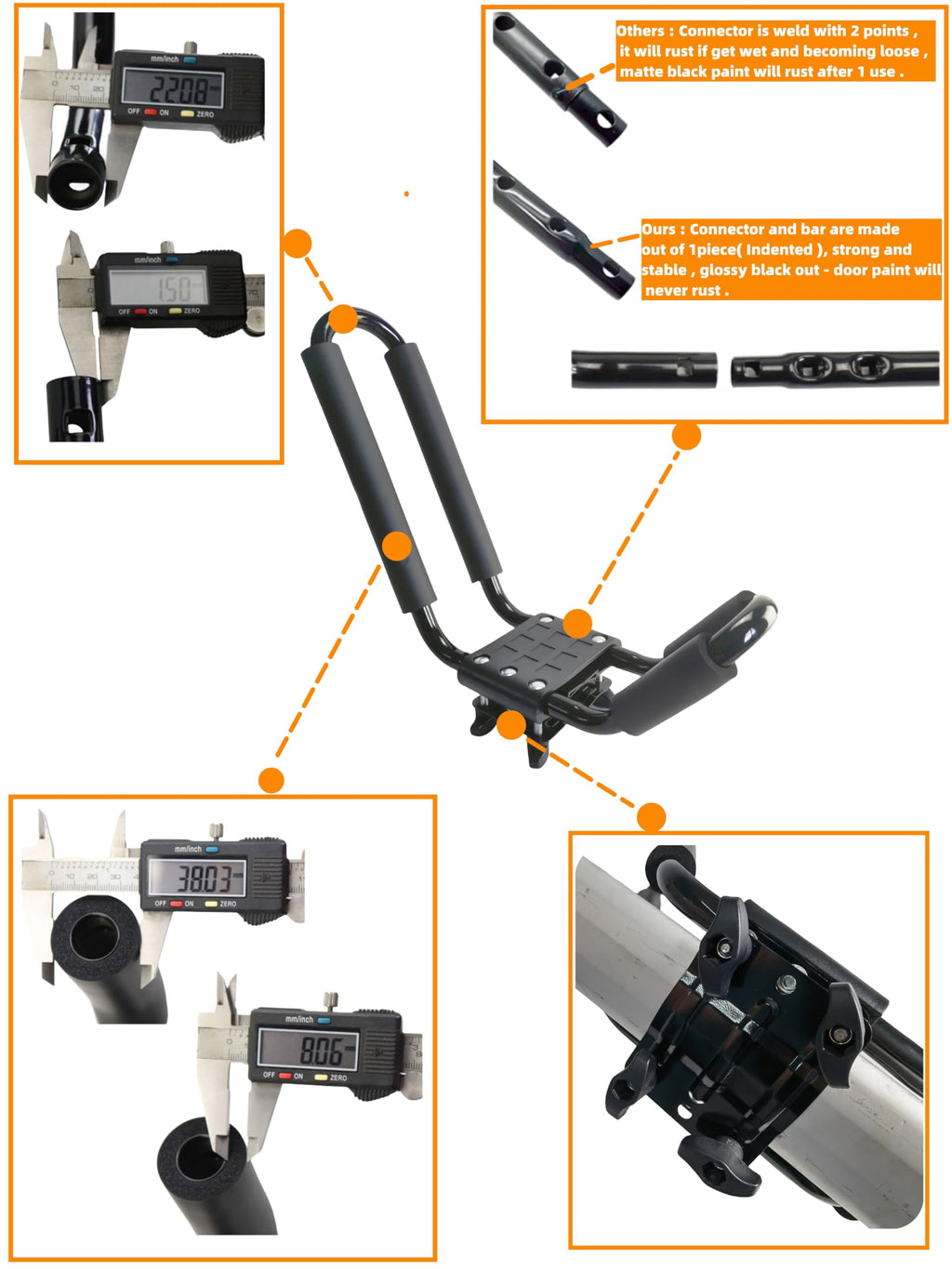 2 Pairs Kayak Roof Rack H7639
