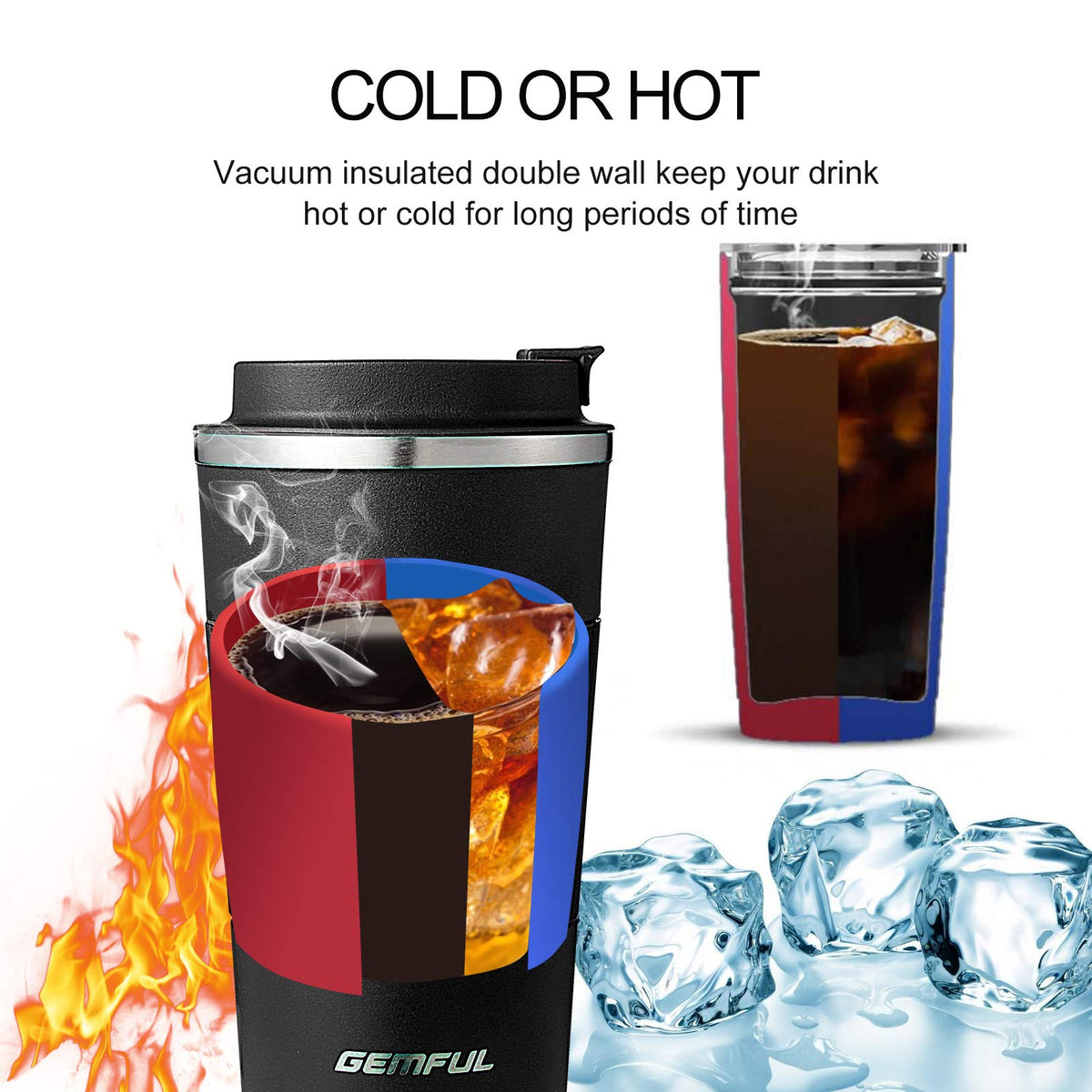 2 Pack 17oz Insulated Travel Coffee Mug with Lid W425