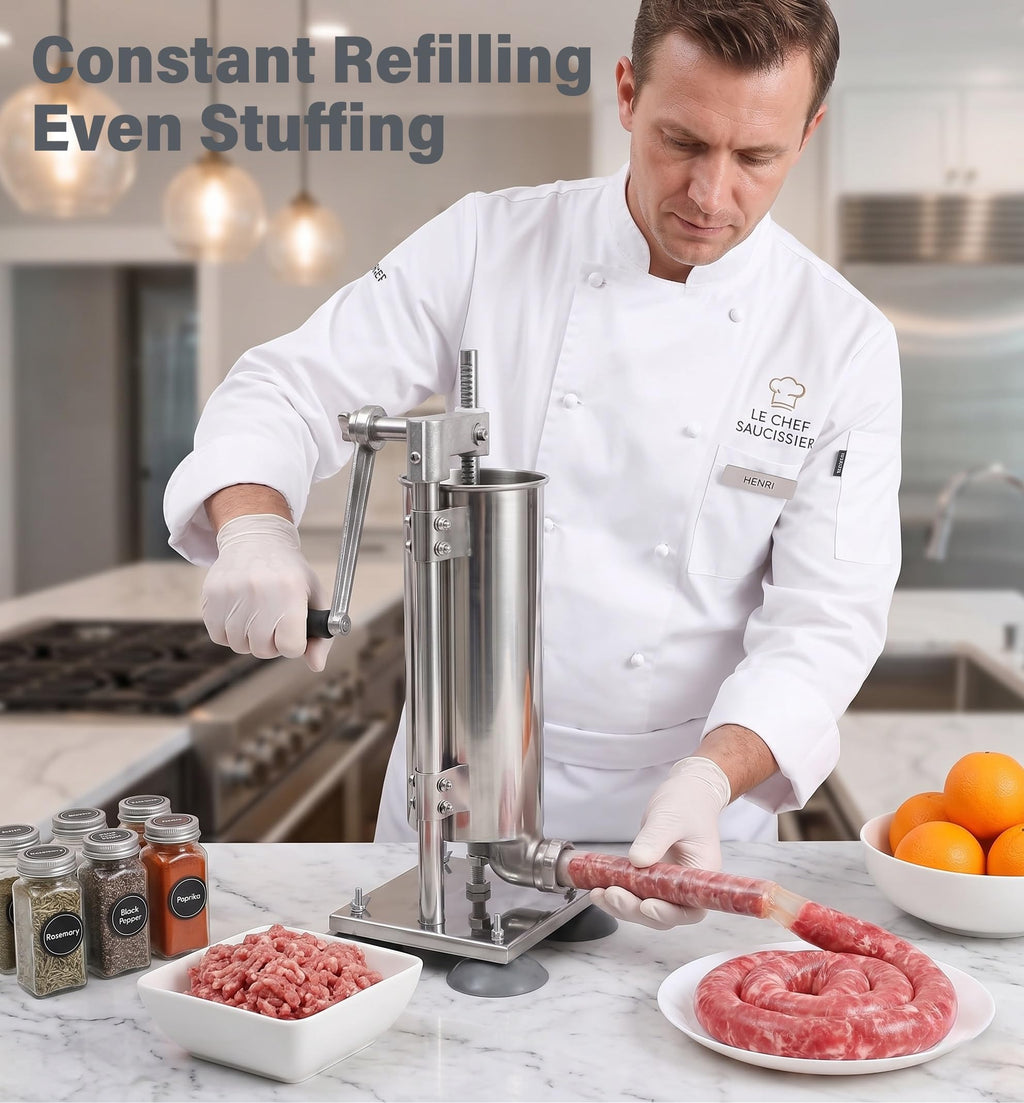3L Manual Sausage Stuffer Machine 304 Stainless Steel I950524