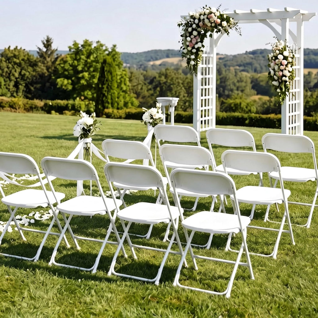 10 Pack White Plastic Folding Chair B2561
