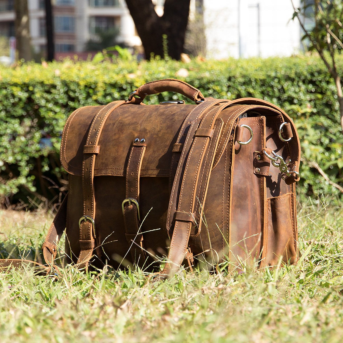 Leather Messenger Bag J32695