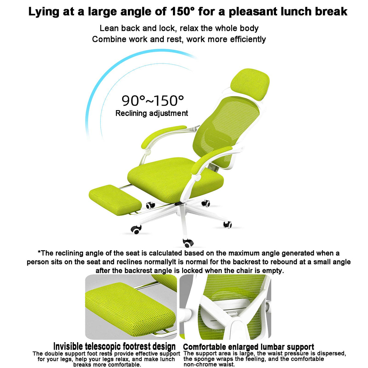 Orange Height Adjustable Mesh Ergonomic Office Chair J933