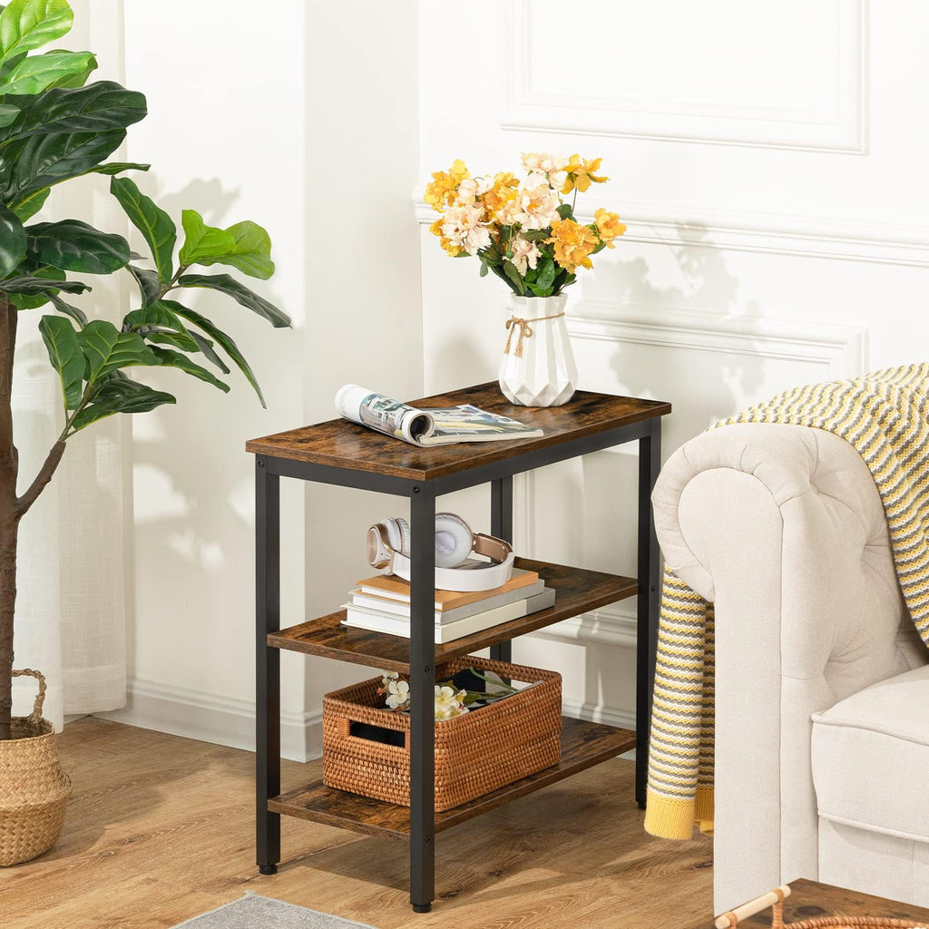 Rustic Brown and Black 3-Tier End Table E975737