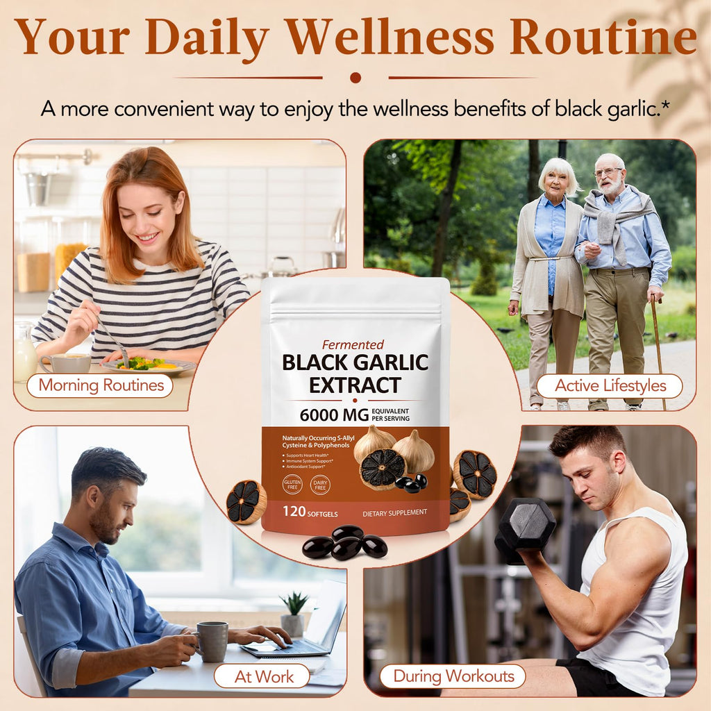 Black Garlic Extract 6000mg Vegetarian 120 Softgels S71309