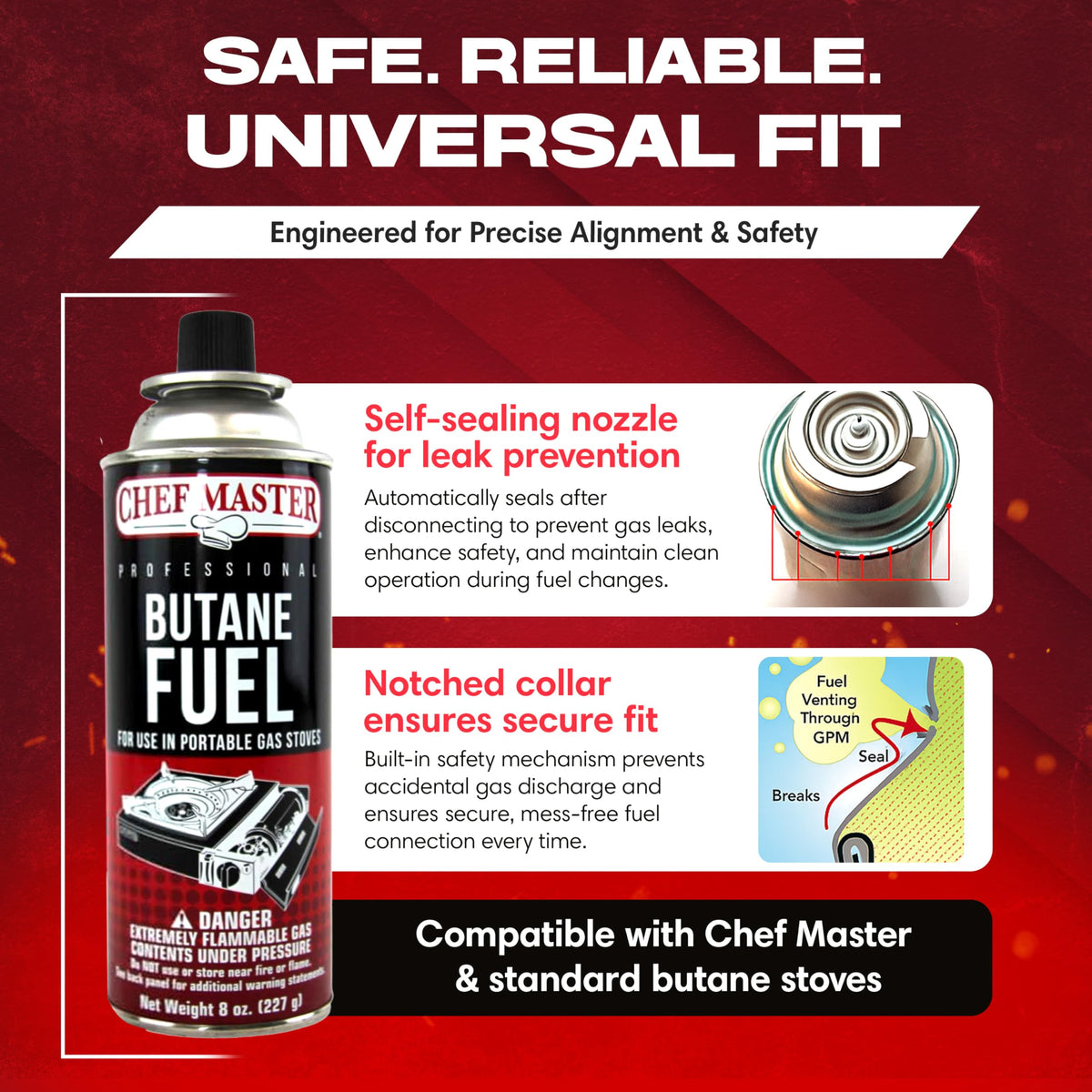 Butane Fuel Canister 8 oz 4-Pack P5524