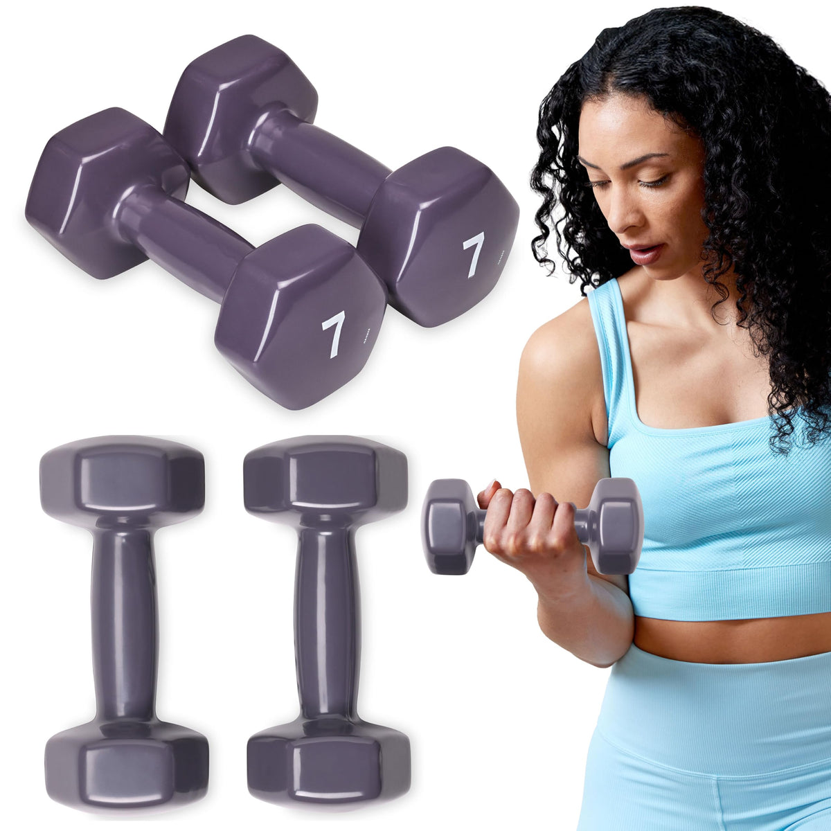 Vinyl Coated Dumbbells Set of 2 E574