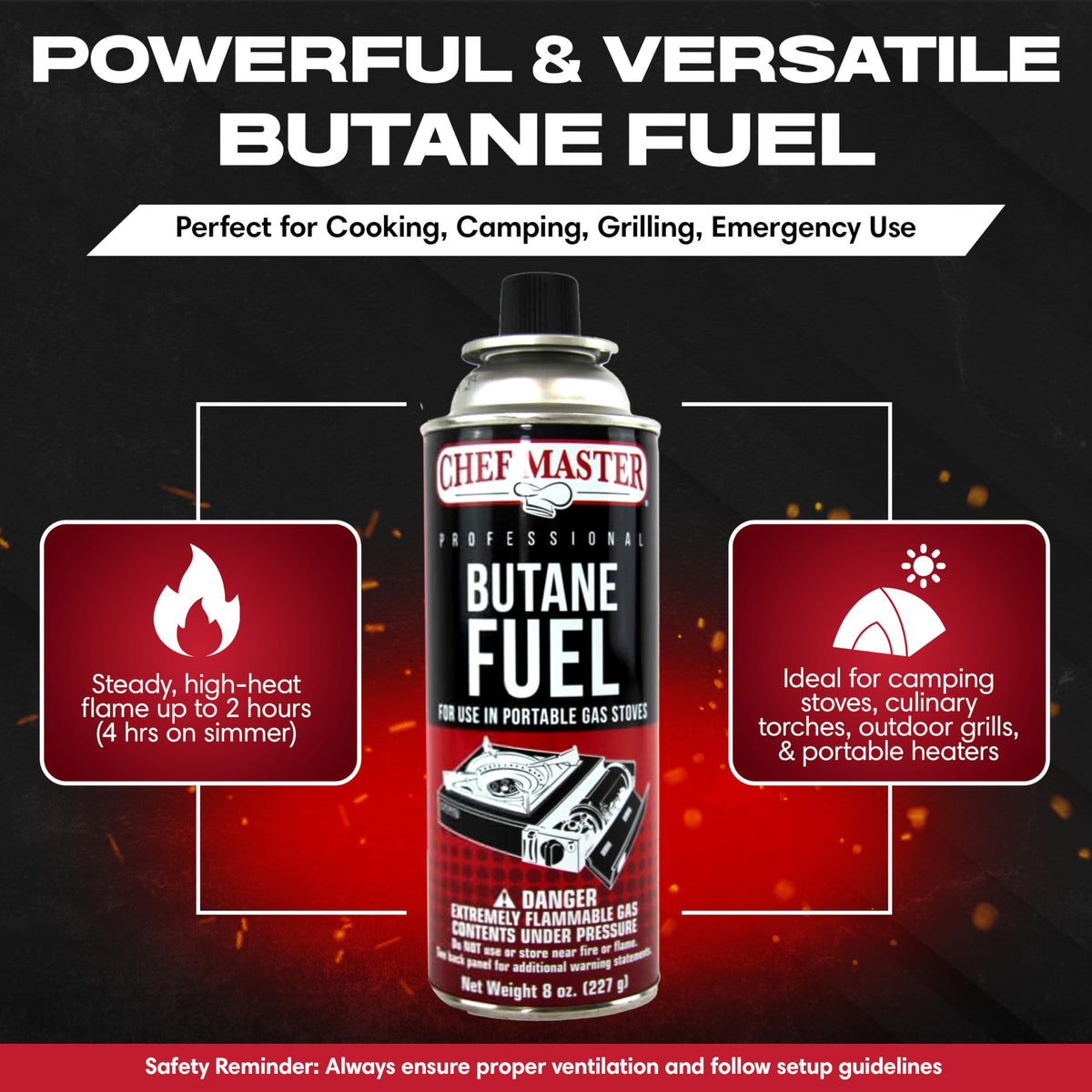 Butane Fuel Canister 8 oz 4-Pack P5524