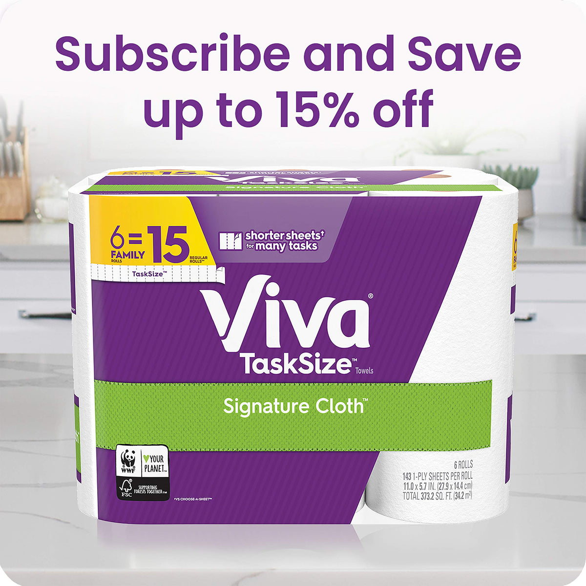 White Paper Towels, 6 Big Rolls J921796