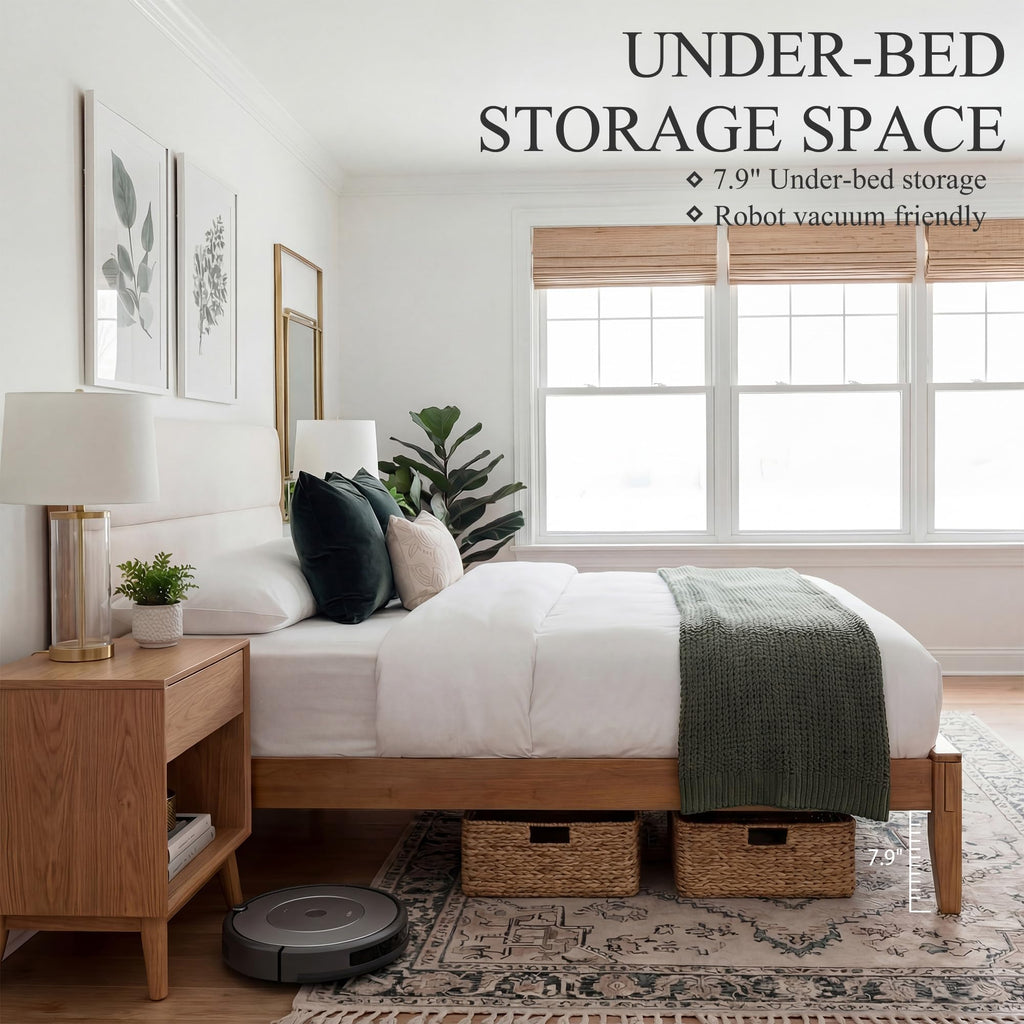 Solid Bamboo Queen Size Bed Frame with Headboard H3232
