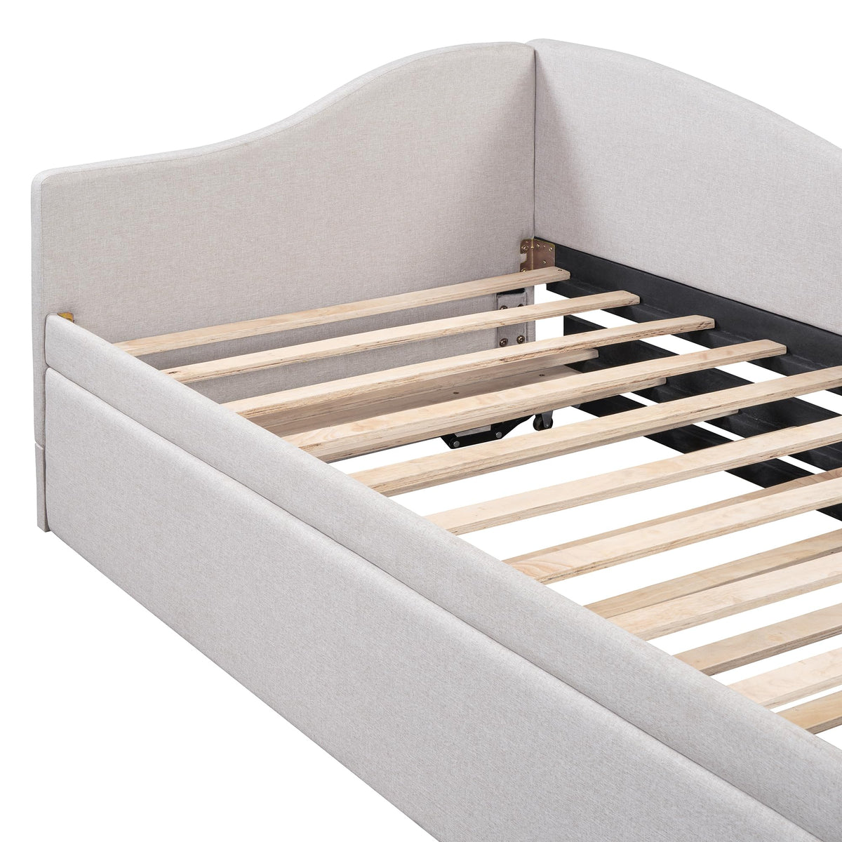 Twin Size Upholstered Linen Daybed with Pop up Trundle H753321