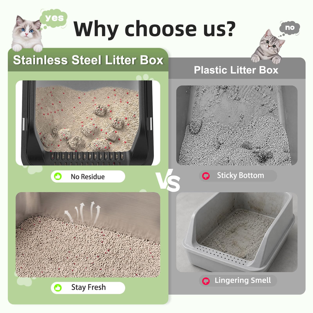 Stainless Steel High Sided Litter Box with Lid K871194