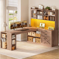 61" L Shaped Office Desk with Drawers and Storage S11230