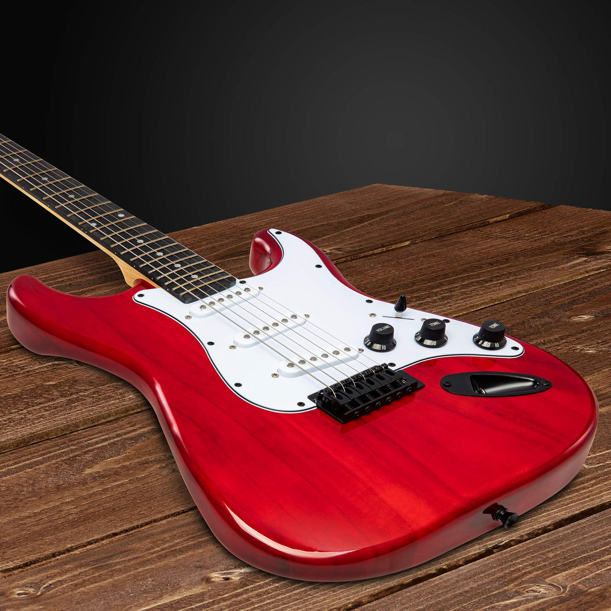 39” Electric Guitar Kit with Amp Cable, 6 Picks, Solid Wood Body, Red E356