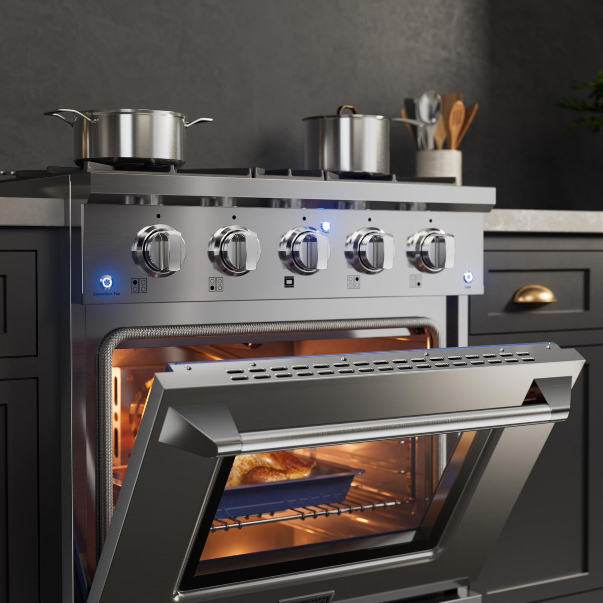 30" Gas Range with Dual-Ring Power Burner A8455