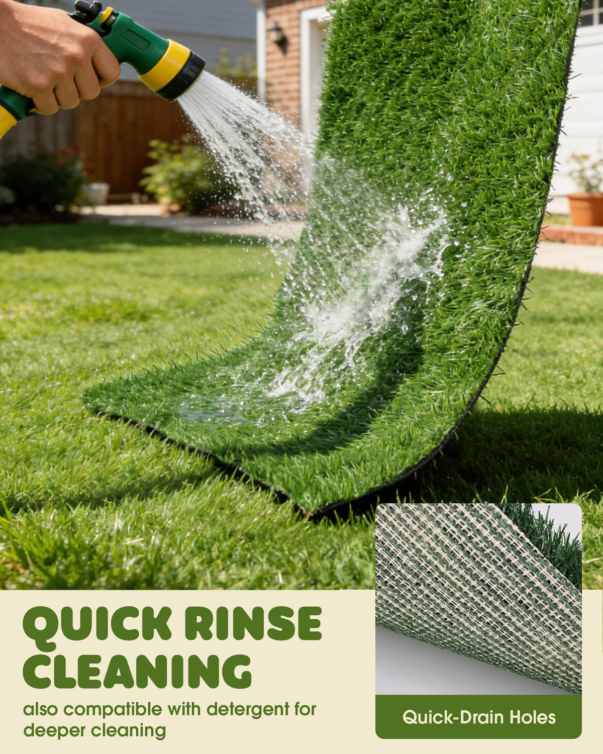 Grass Pad for Dogs Potty, 3-Layer Reusable, Washable, 30 x 20 in H271