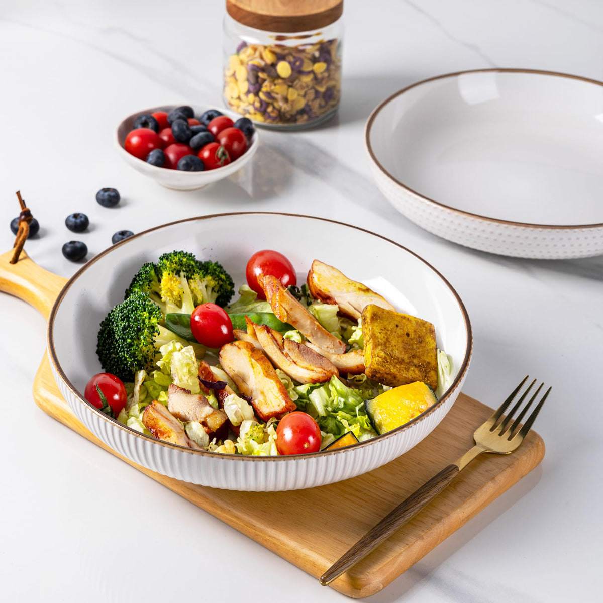9.5'' 42 Ounce Stoneware Ceramic Pasta Bowls Set of 4 N393