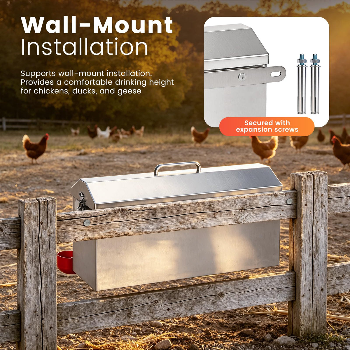 1.5 Gallon Metal Automatic Chicken Waterer O4537