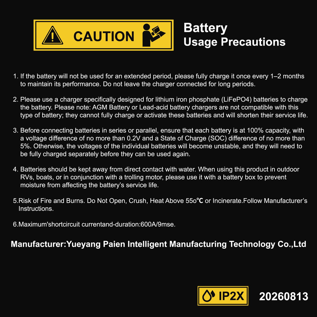 12V 100Ah LiFePO4 Lithium Battery 2 Pack T788429