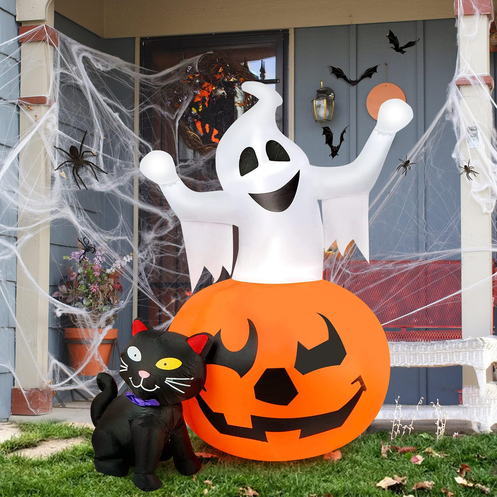 5 FT Halloween Inflatables Outdoor Ghost Pumpkin Black Cat Decor M923