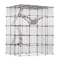 4-Tier Metal Wire Cat Cage with Hammock Ramp X8921