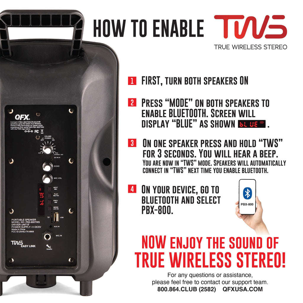 Dual 8" Powered PA Speaker System with Tripod Stands, Wired Mics and Remote U156