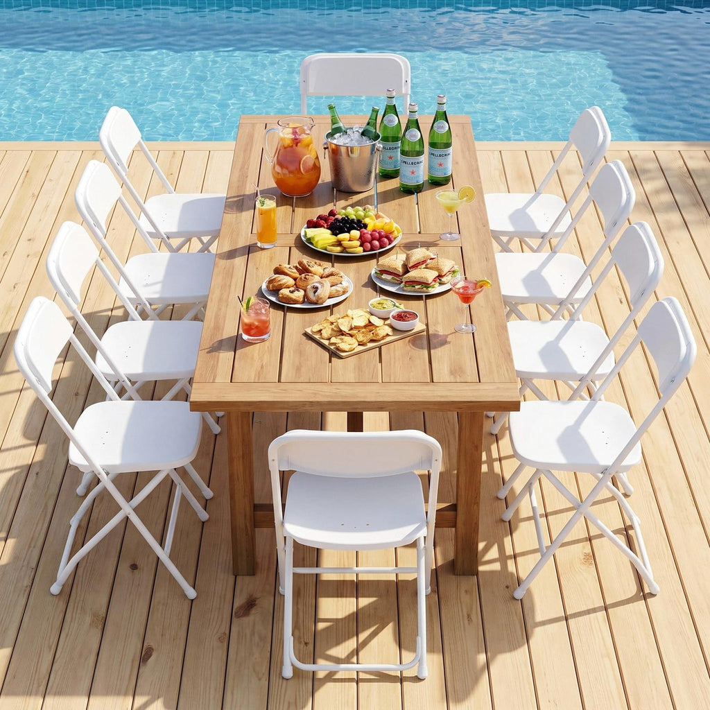 10 Pack White Plastic Folding Chair B2561