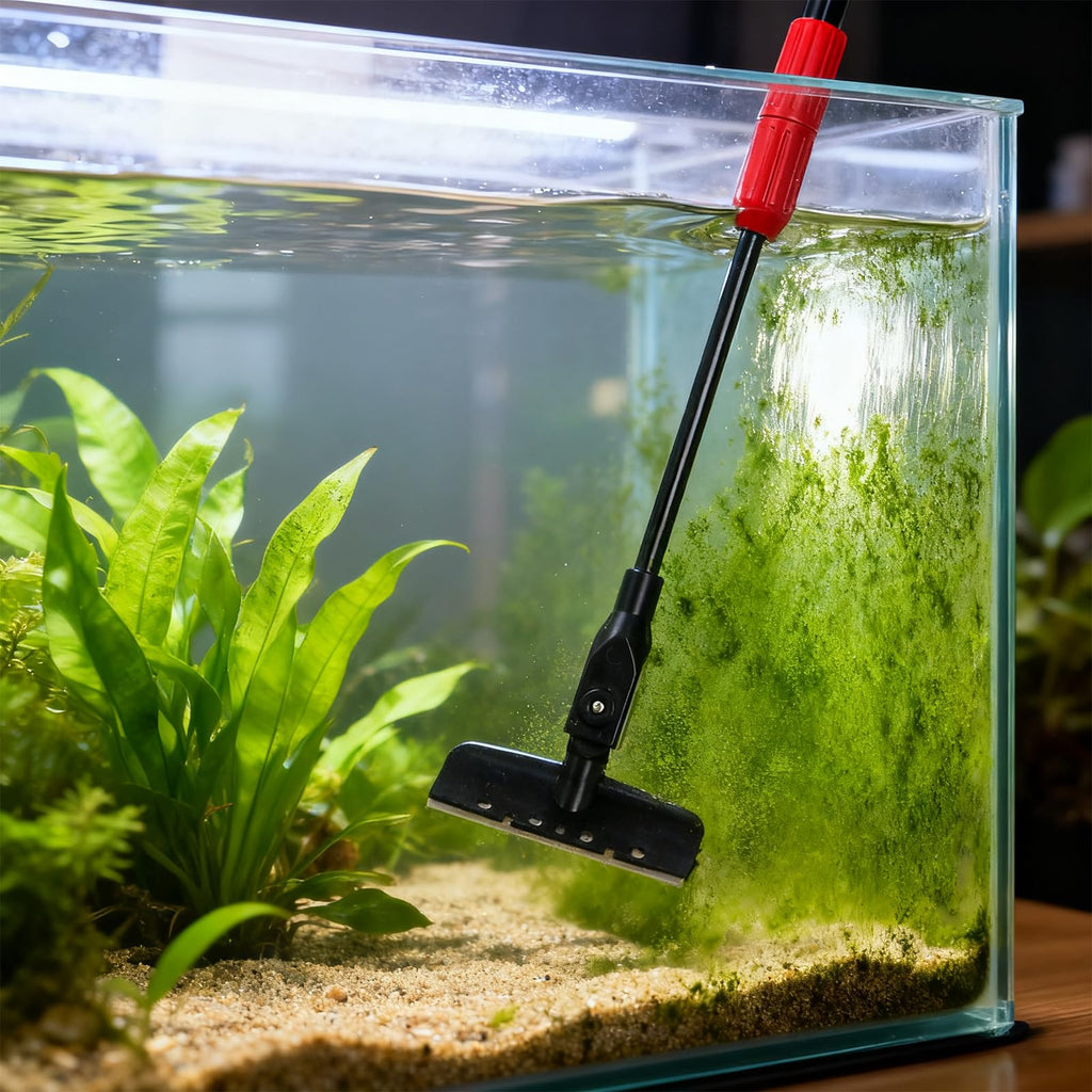 6 in 1 Aquarium Cleaning Tool Kit with Adjustable Telescopic Long Handle D4108