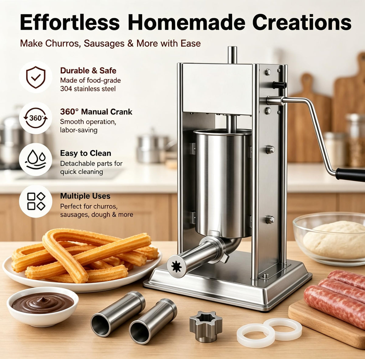 3-in-1 Manual Sausage Stuffer 15LB O8094