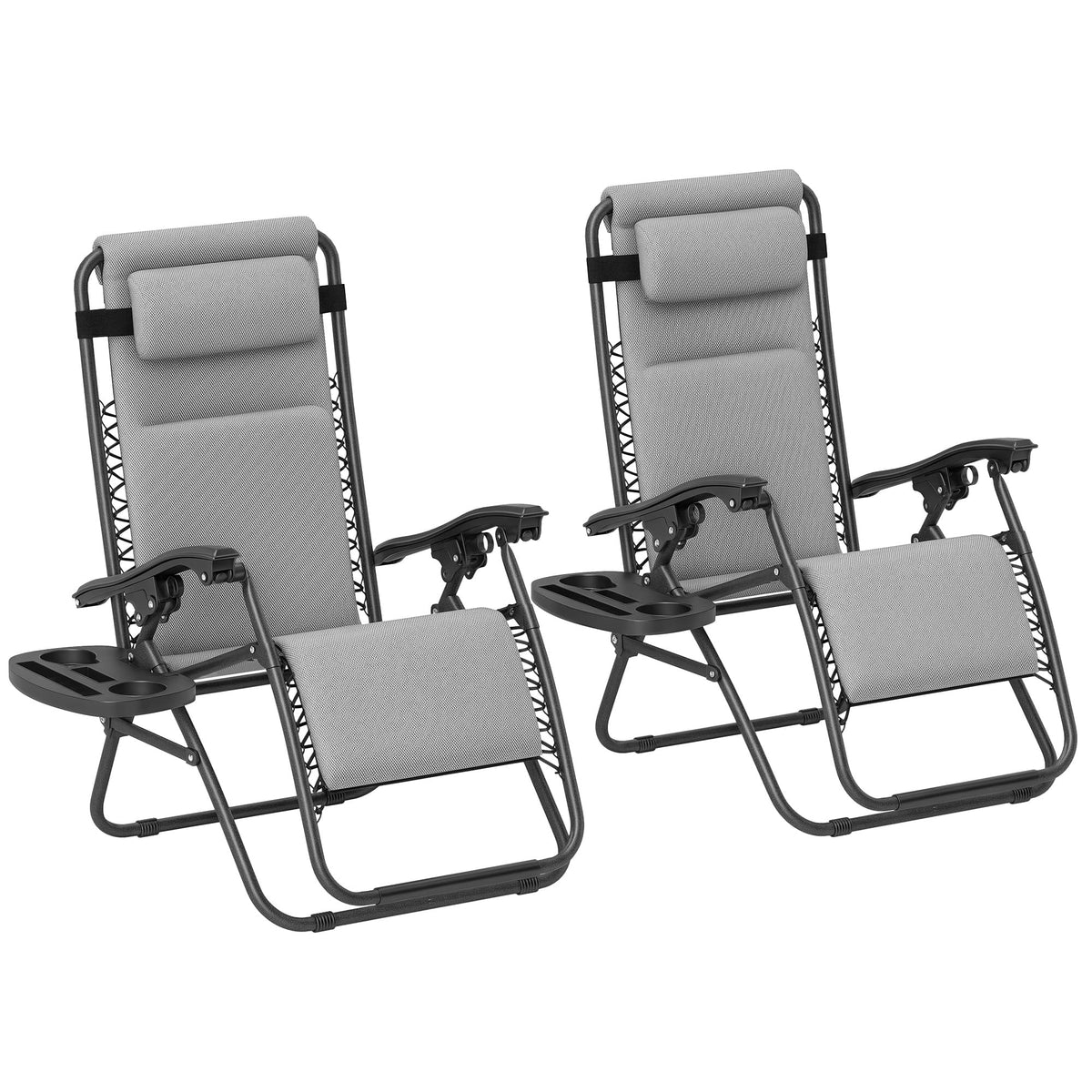 Zero Gravity Chairs Set of 2 Light Gray K2156