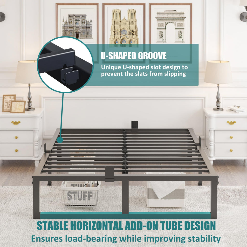 14 Inch Queen Heavy Duty Metal Platform Bed Frame A227042