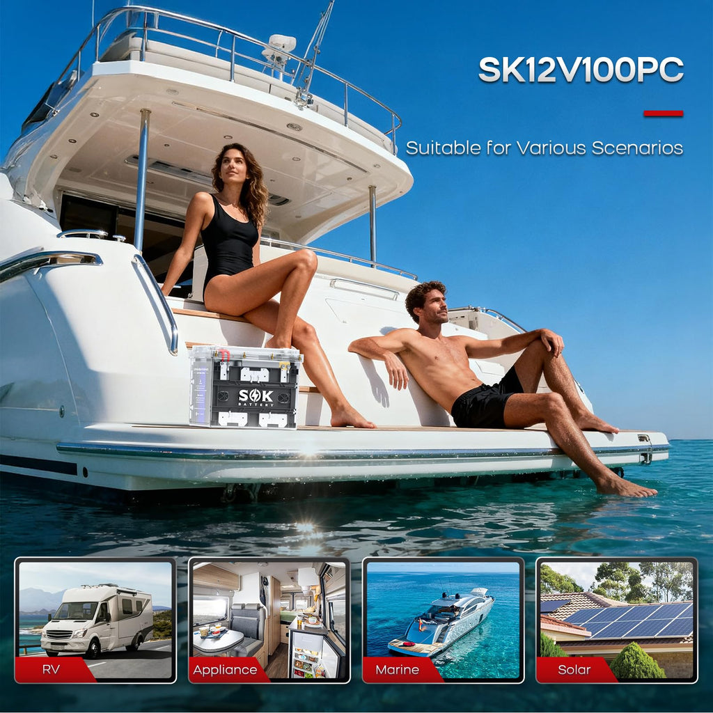 12V 100Ah LiFePO4 Marine Battery BCI Group 24 A923