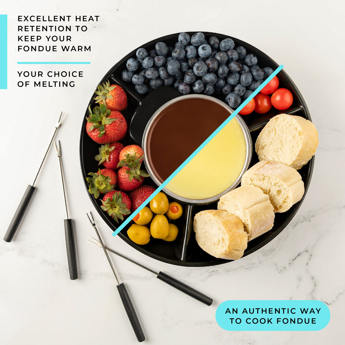 Electric Fondue Pot Set with Temperature Control M6761