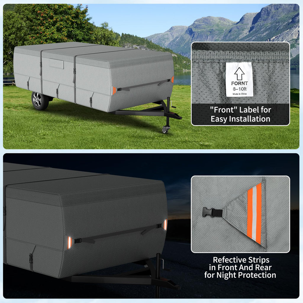 Waterproof Pop Up Camper Tent Trailer Cover 10'-12' S8859