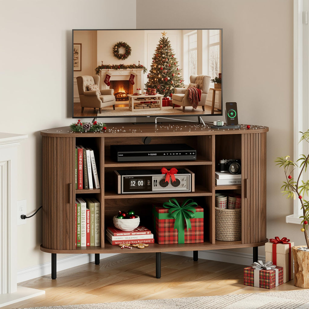 47" Walnut Corner TV Stand P851071