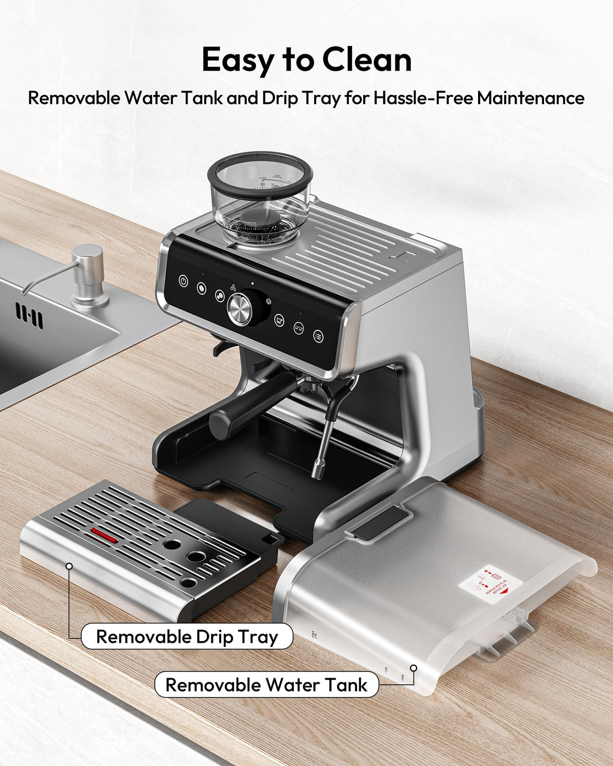 Espresso Machine with Grinder and Milk Frother G9503