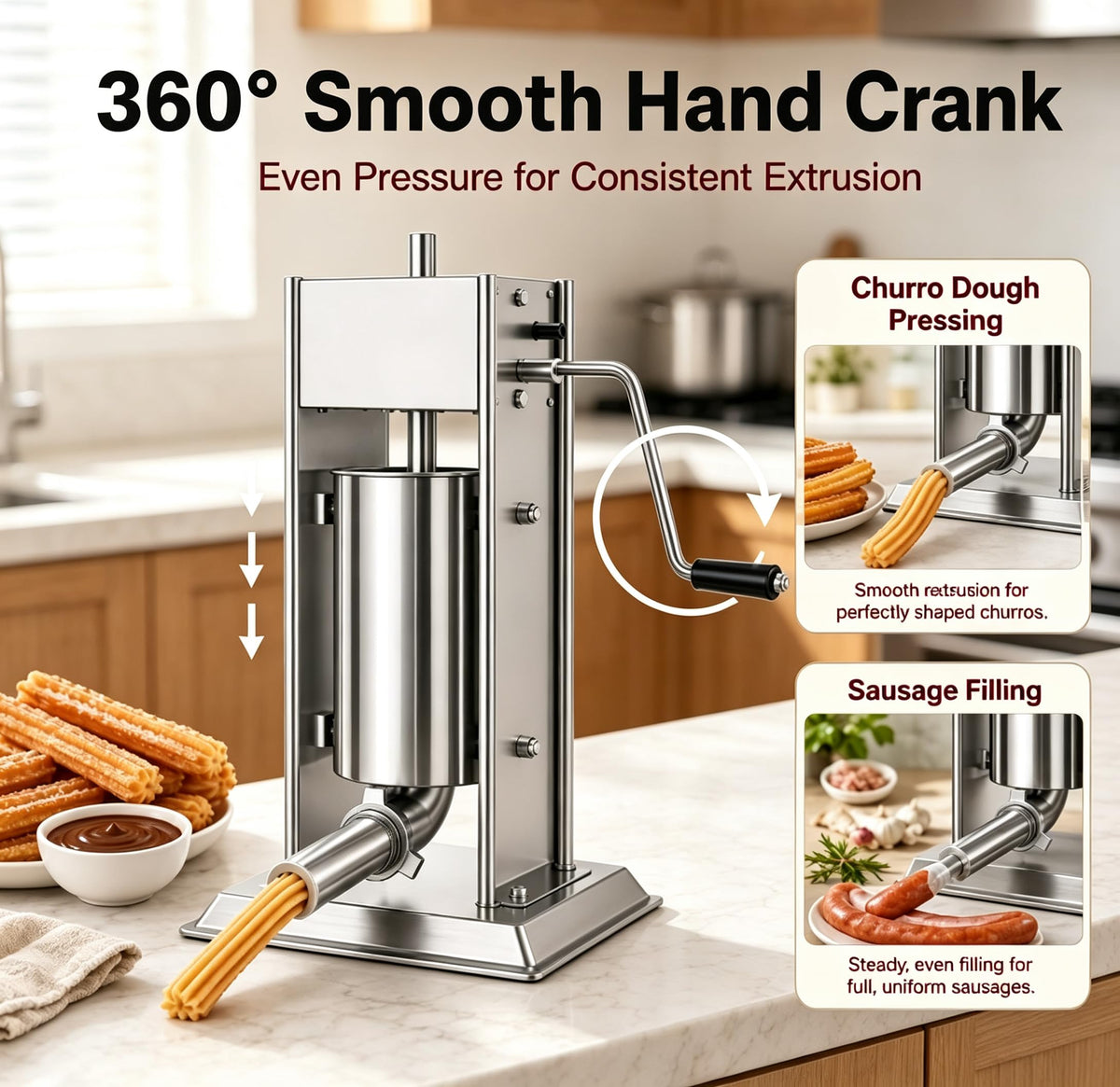 3-in-1 Manual Sausage Stuffer 15LB O8094