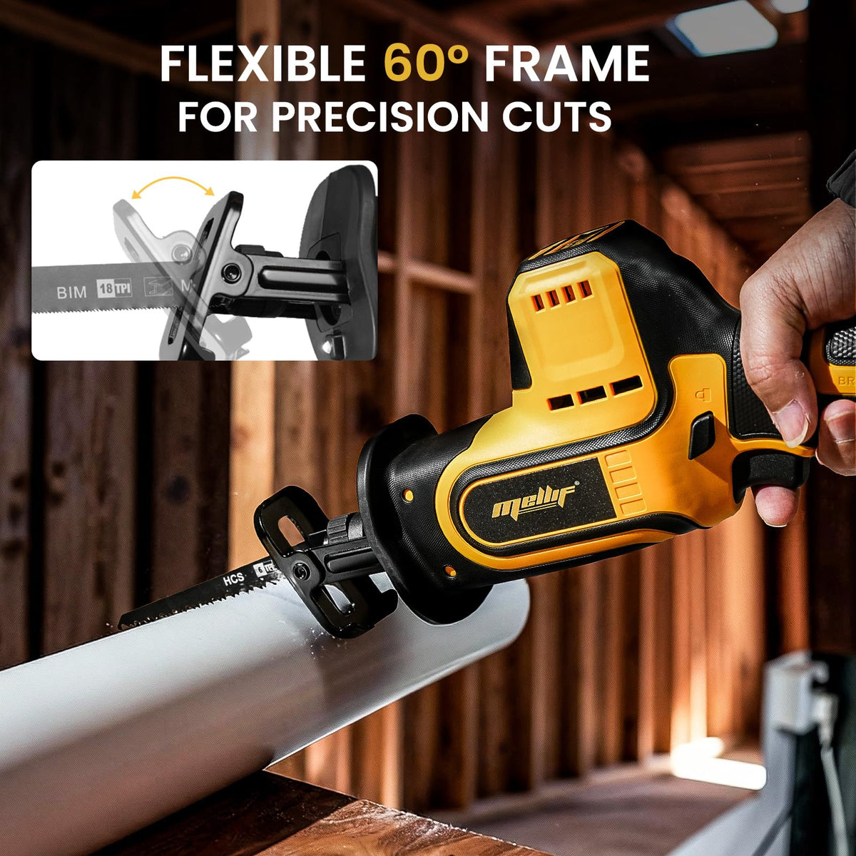 Brushless Cordless Reciprocating Saw, 3,000 SPM, 1" Stroke, Tool Only L22382