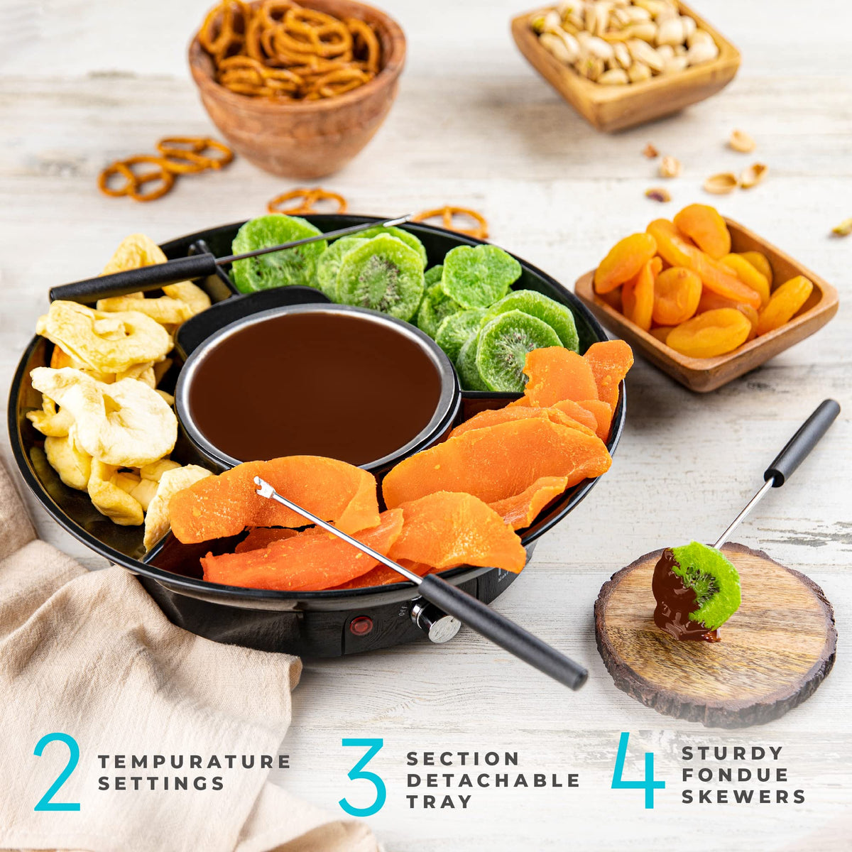 Electric Fondue Pot Set with Temperature Control M6761