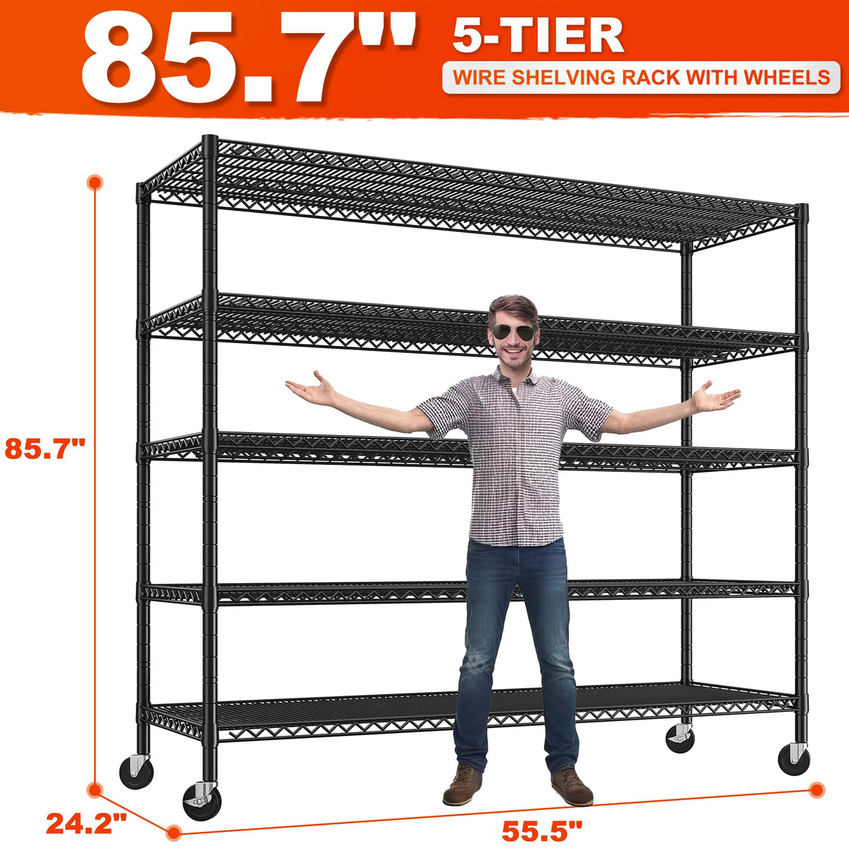 85.7" 5-Tier Adjustable Garage Shelving P72950